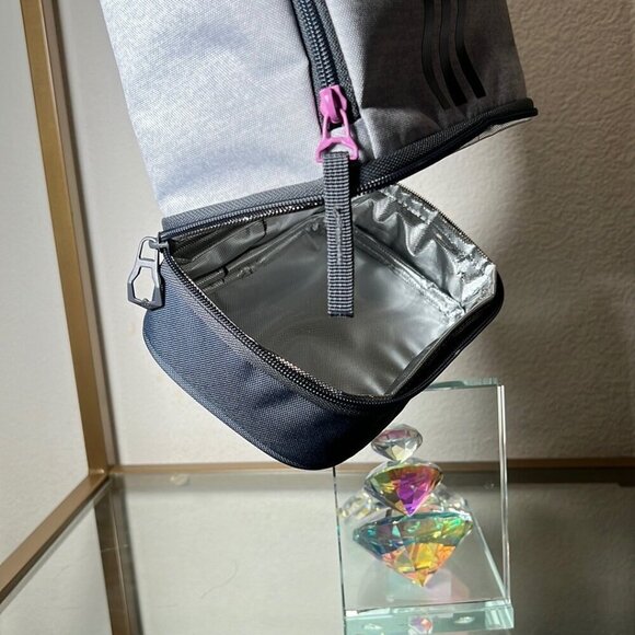Adidas [NWT] Excel 2 Unisex Insulated Grey Lunch Bag - Clip to Backpack - Picture 9 of 11
